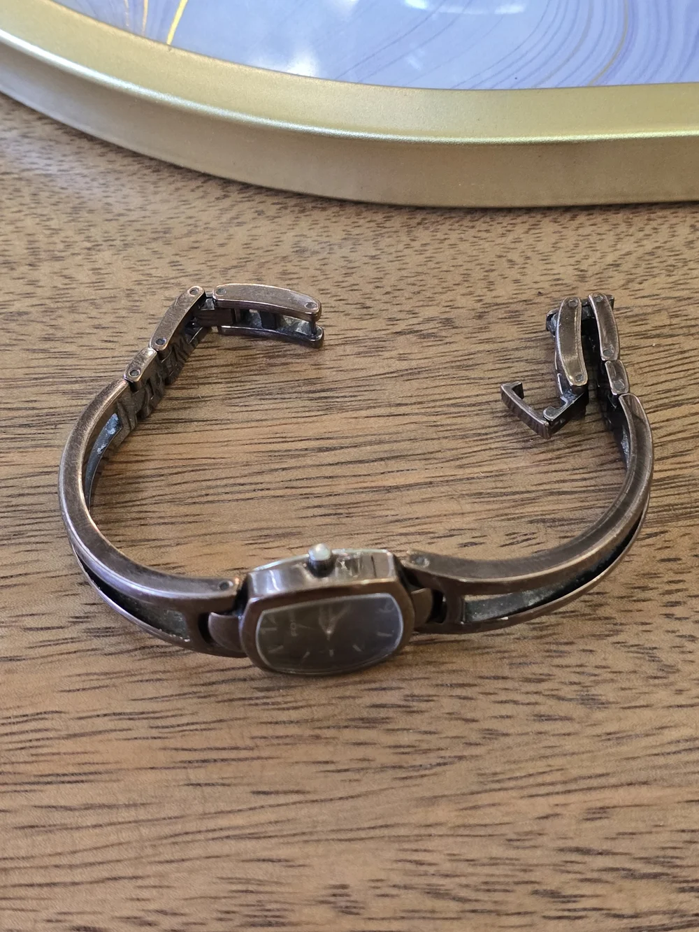 Fossil Men’s Bronze-Tone Bracelet Watch - Black Dial